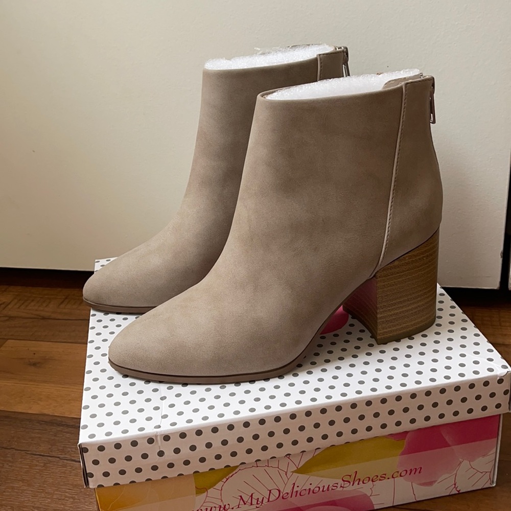 Taupe ankle booties